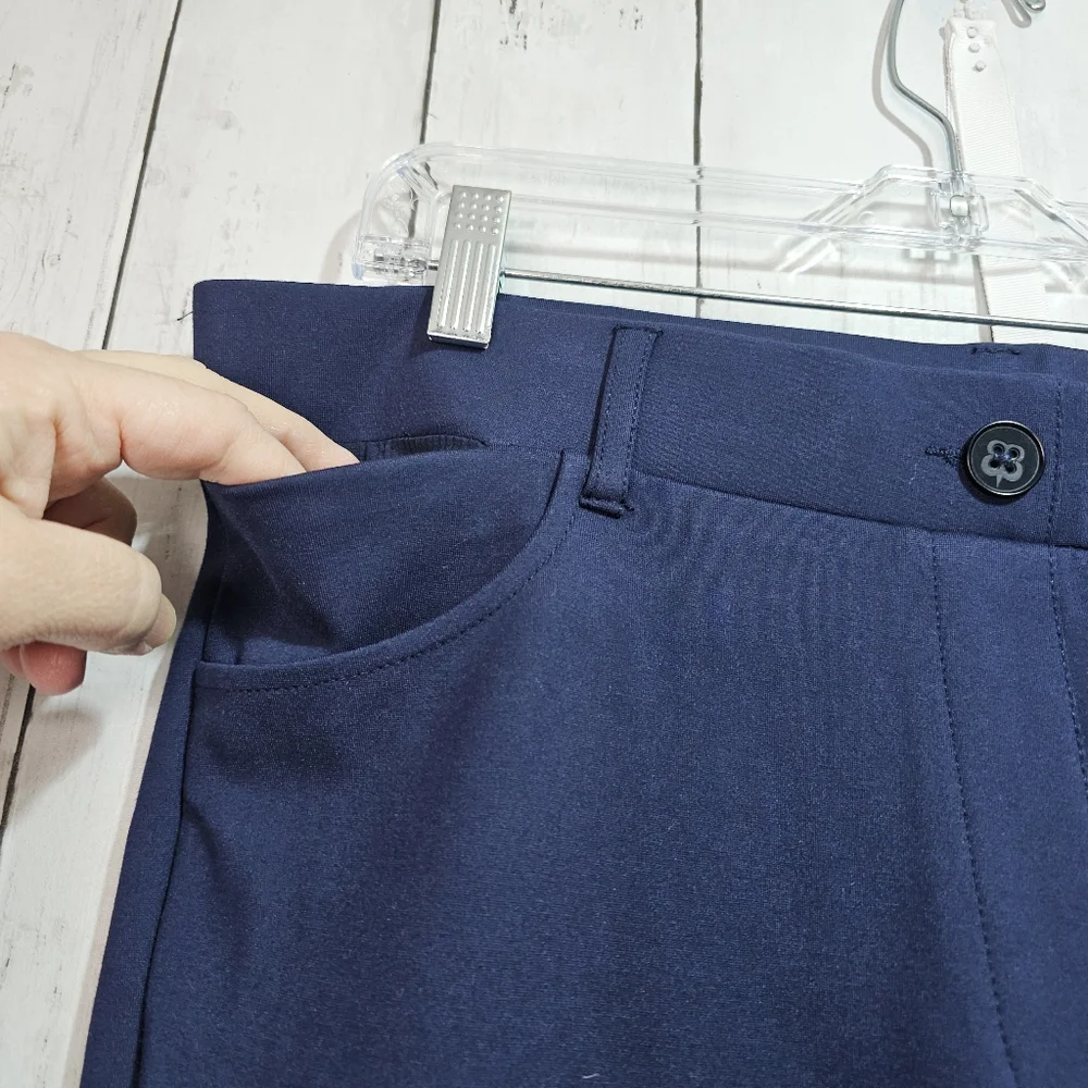 Betabrand Straight-Leg Classic Dress Pant Yoga Navy Blue Pants Size XL Long. - Picture 4 of 7